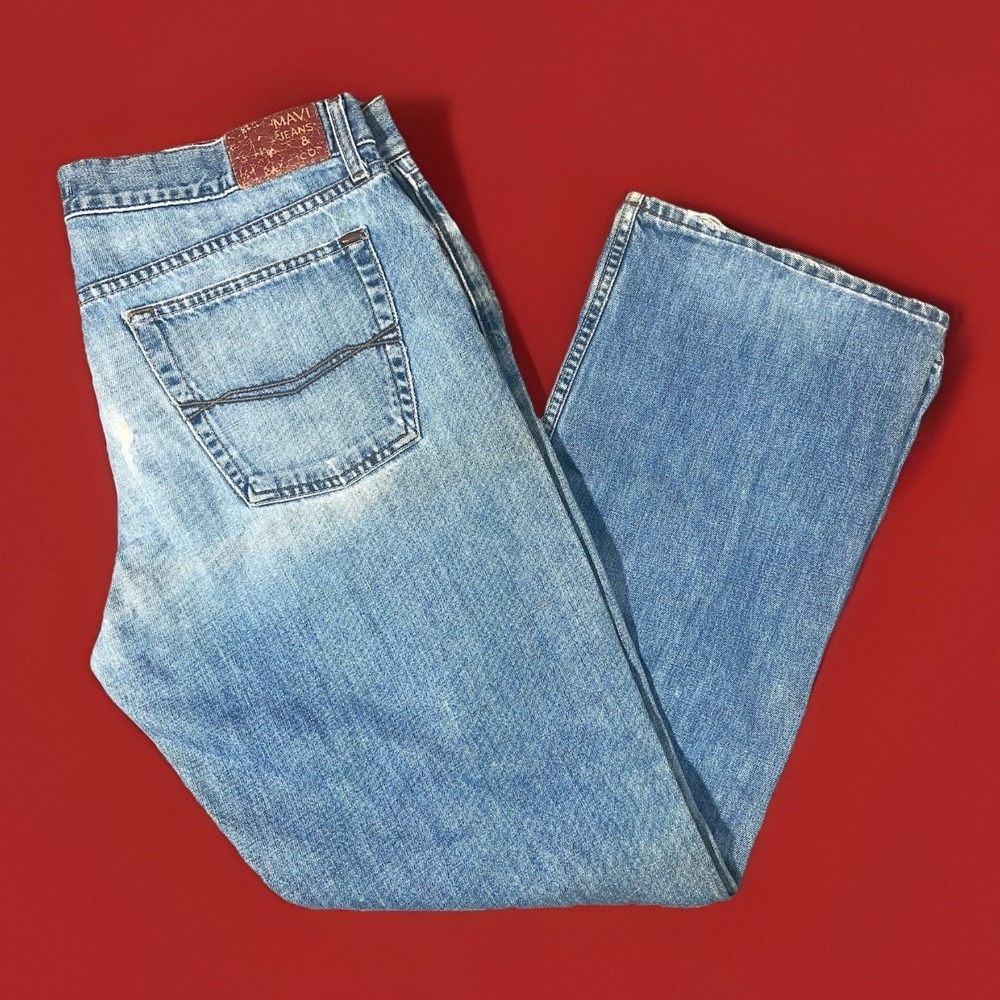 Mavi Jeans Mens 36x32 Blue Matt 337 Boot Cut Low Rise Denim Y2K Baggy Distressed